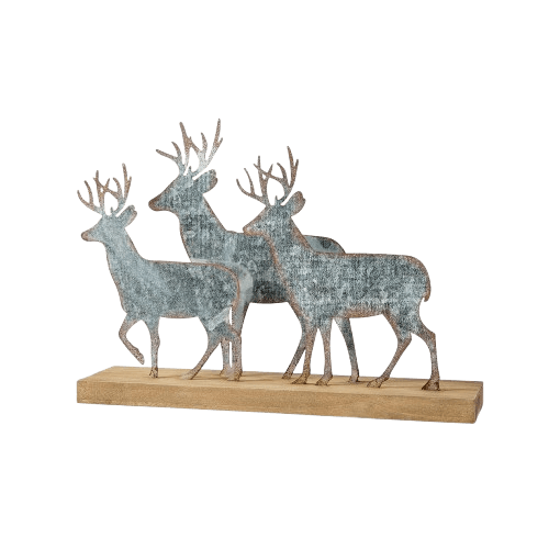 WOOD & ALUMINIUM 3 DEER (NATURAL)